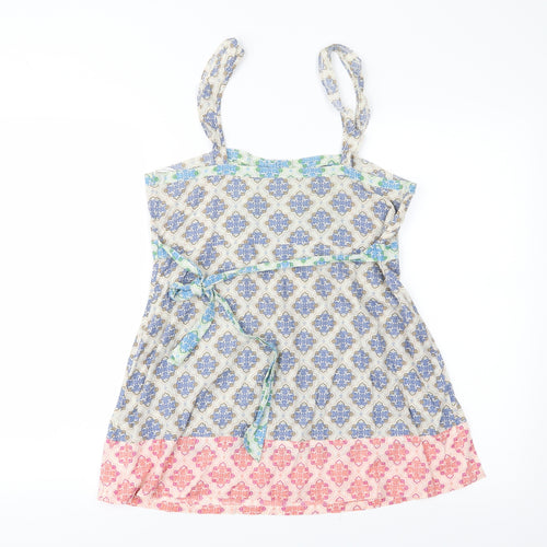 NEXT Womens Blue Geometric  Basic Blouse Size 12
