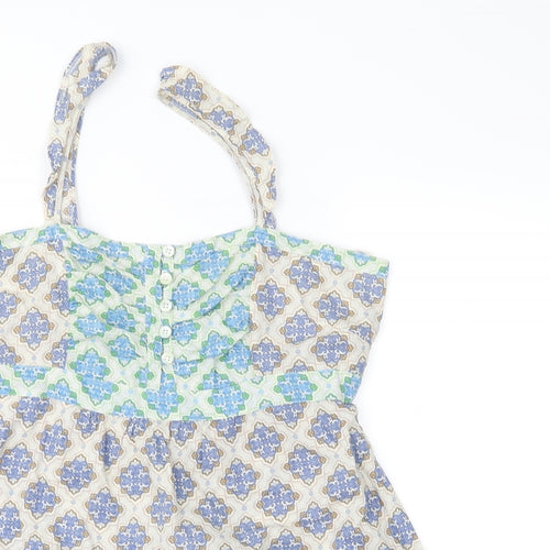 NEXT Womens Blue Geometric  Basic Blouse Size 12