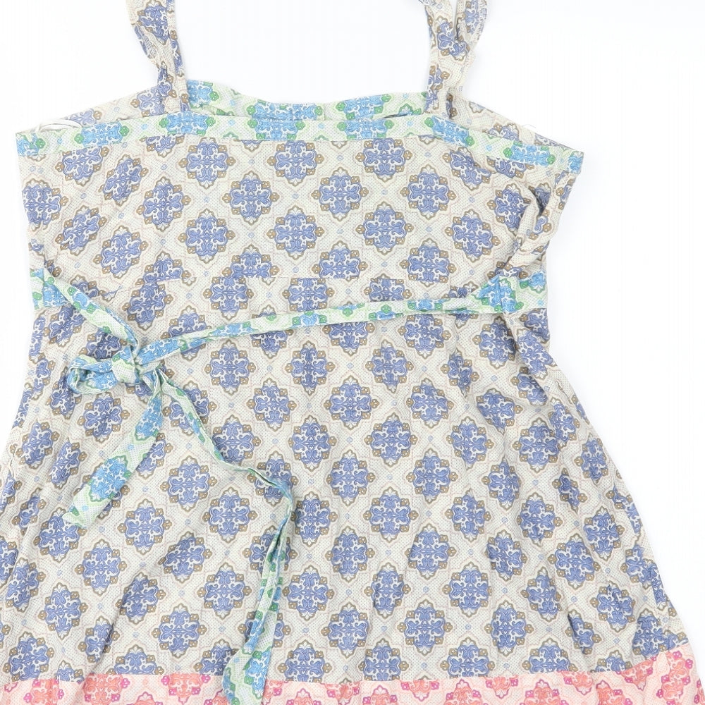 NEXT Womens Blue Geometric  Basic Blouse Size 12
