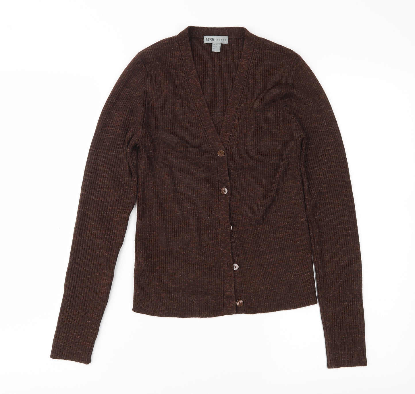 MNG Womens Brown  Knit Cardigan Jumper Size M
