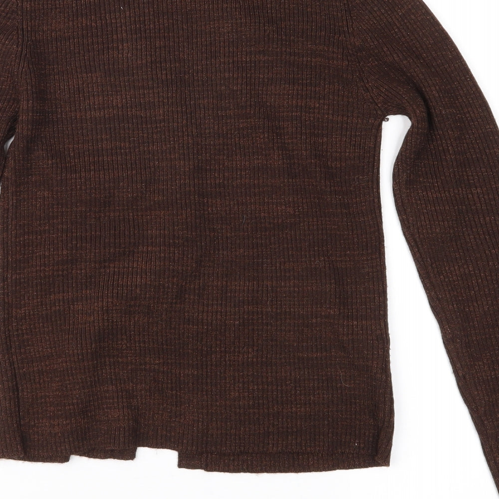 MNG Womens Brown  Knit Cardigan Jumper Size M
