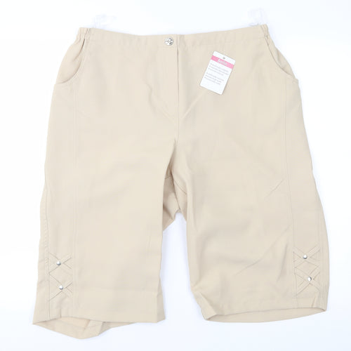 Berlin Womens Beige   Chino Shorts Size 20