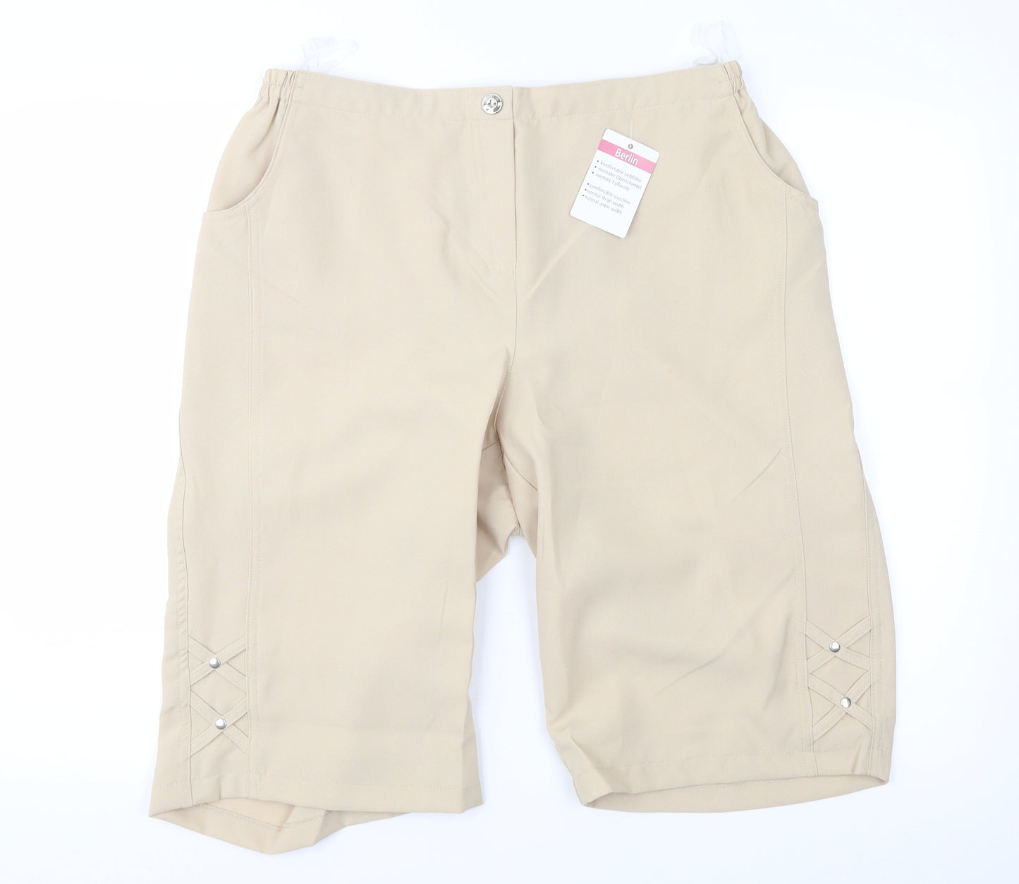 Berlin Womens Beige   Chino Shorts Size 20
