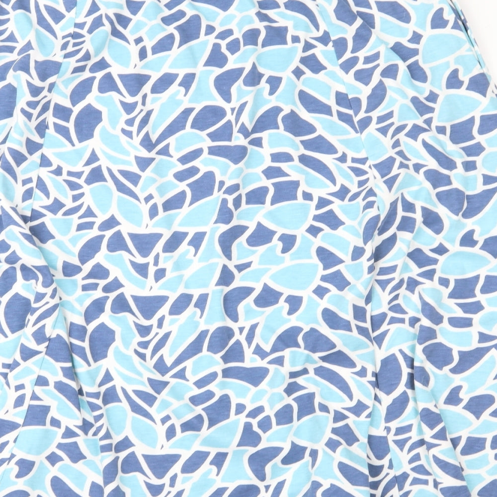 Betsy Womens Blue Geometric Jersey A-Line Skirt Size 18