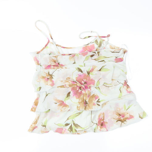 Per Una Womens Grey Floral Chiffon Camisole Blouse Size 12