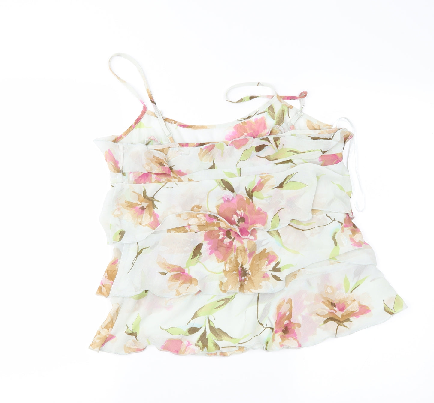 Per Una Womens Grey Floral Chiffon Camisole Blouse Size 12