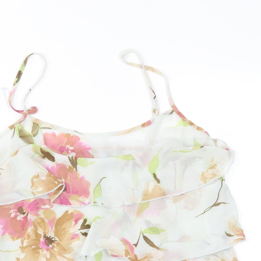 Per Una Womens Grey Floral Chiffon Camisole Blouse Size 12
