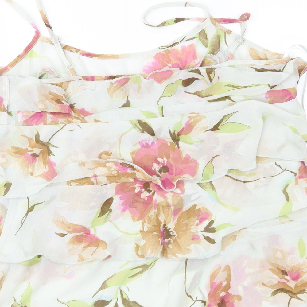 Per Una Womens Grey Floral Chiffon Camisole Blouse Size 12