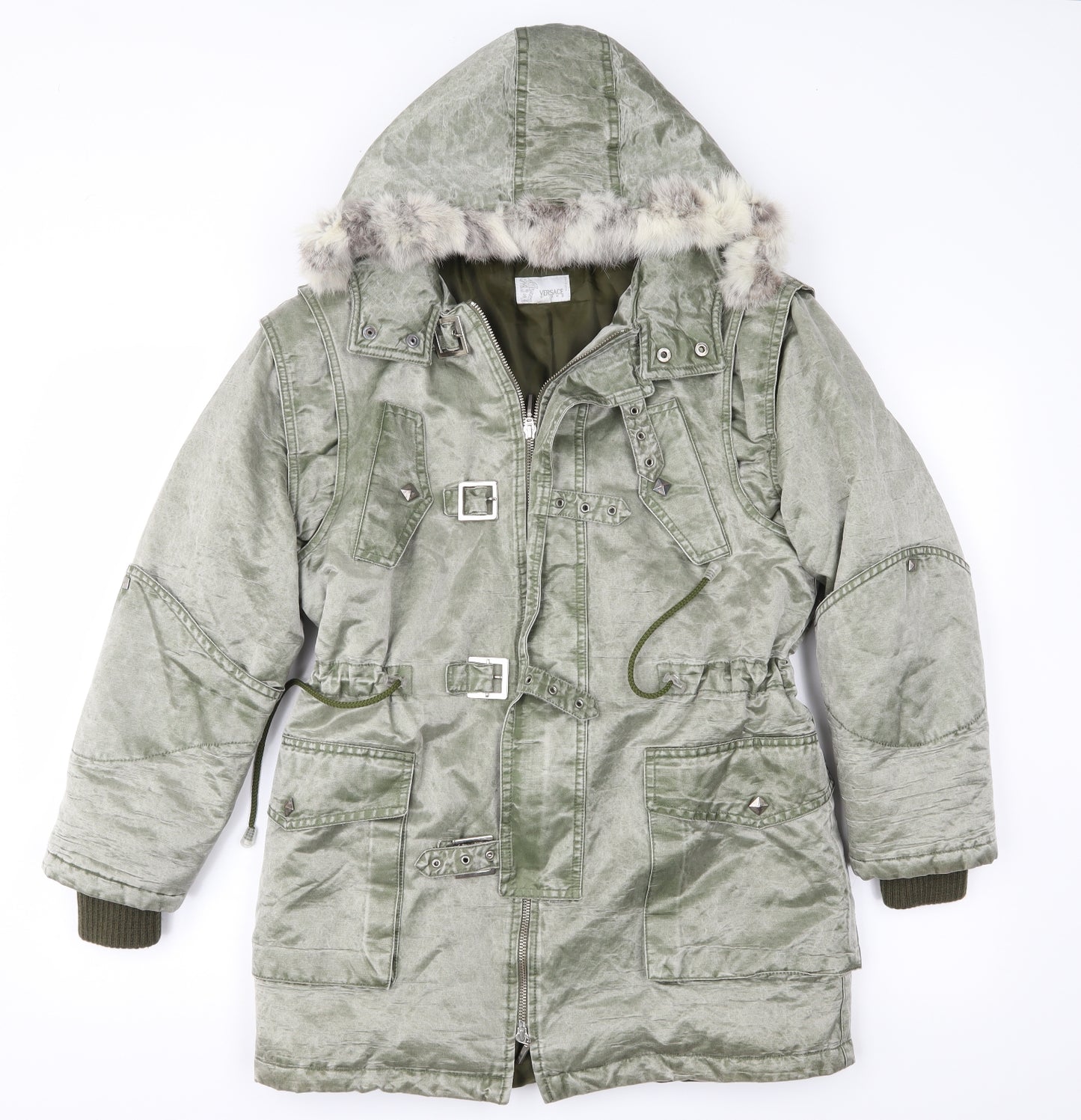 Versace Girls Green   Parka Coat Size 10 Years
