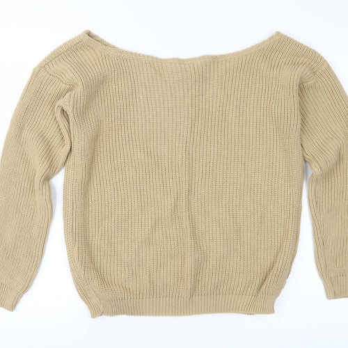 I SAW IT FIRST Womens Brown  Knit Pullover Jumper Size M
