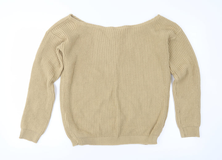 I SAW IT FIRST Womens Brown  Knit Pullover Jumper Size M