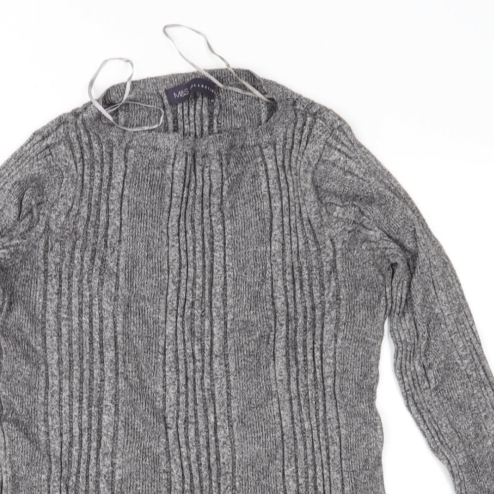 Marks and Spencer Womens Grey  Knit Pullover Jumper Size 14
