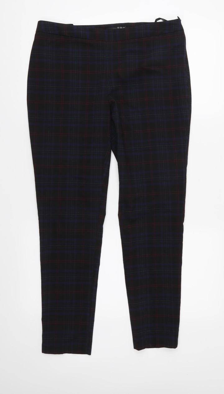 Atmosphere Womens Black Plaid Trousers Size 12 L28 in