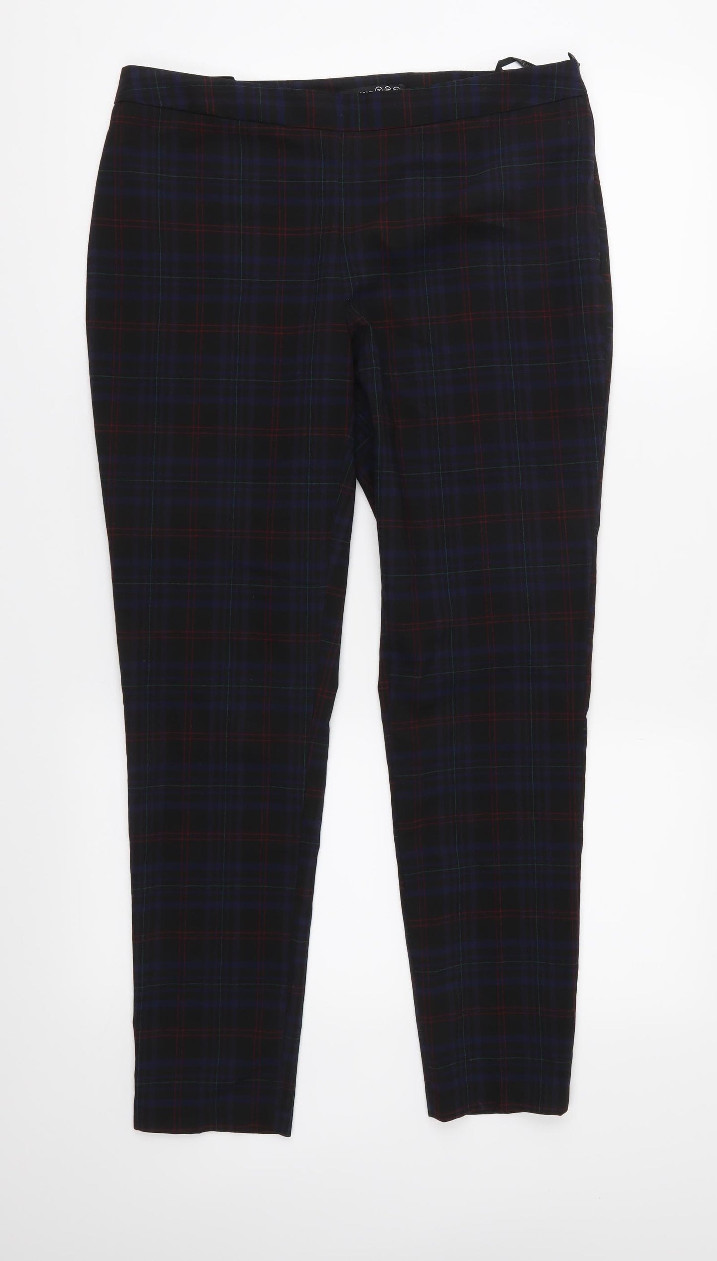 Atmosphere Womens Black Plaid  Trousers  Size 12 L28 in