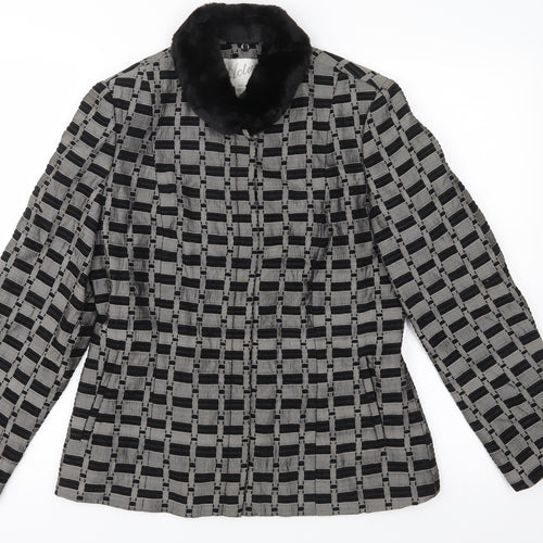 Active Womens Grey Geometric  Jacket Coat Size 10