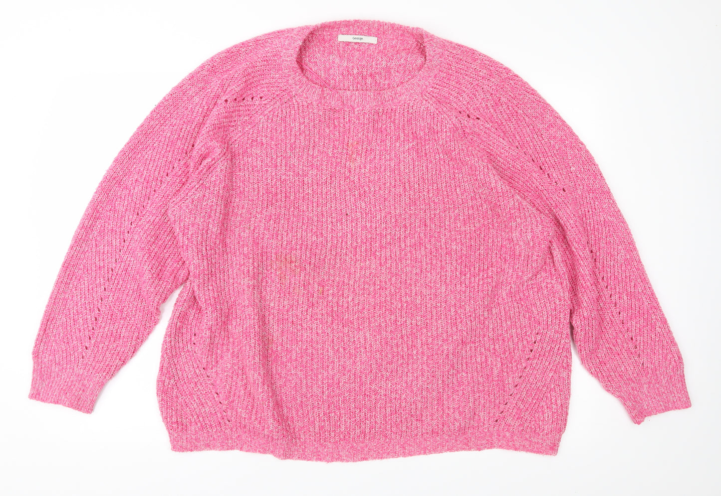 George Womens Pink  Knit Pullover Jumper Size XL