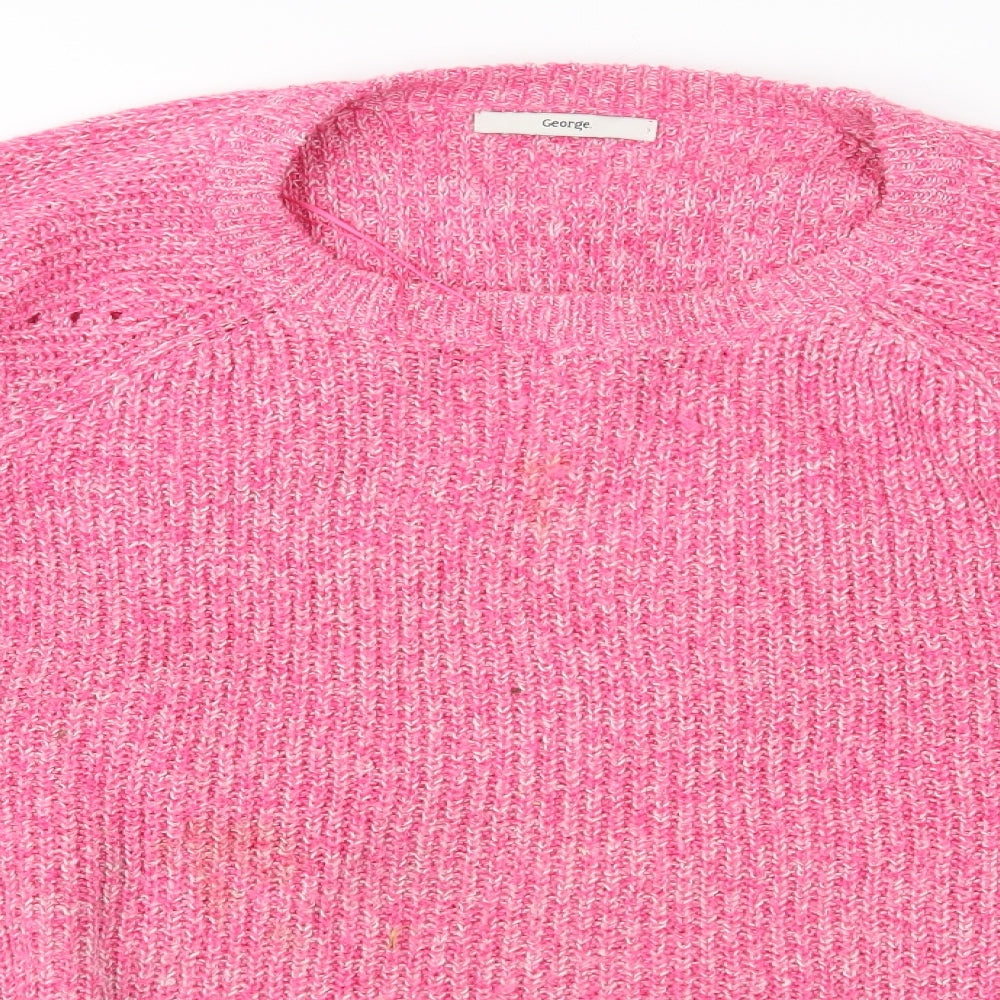 George Womens Pink  Knit Pullover Jumper Size XL