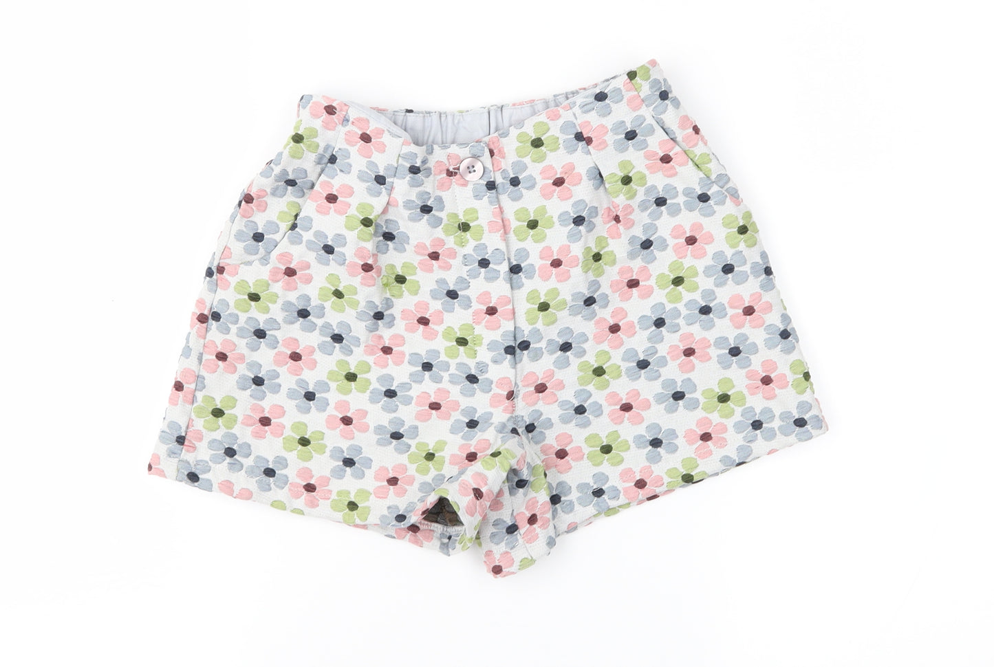 NEXT Girls Grey Floral  Mom Shorts Size 7 Years