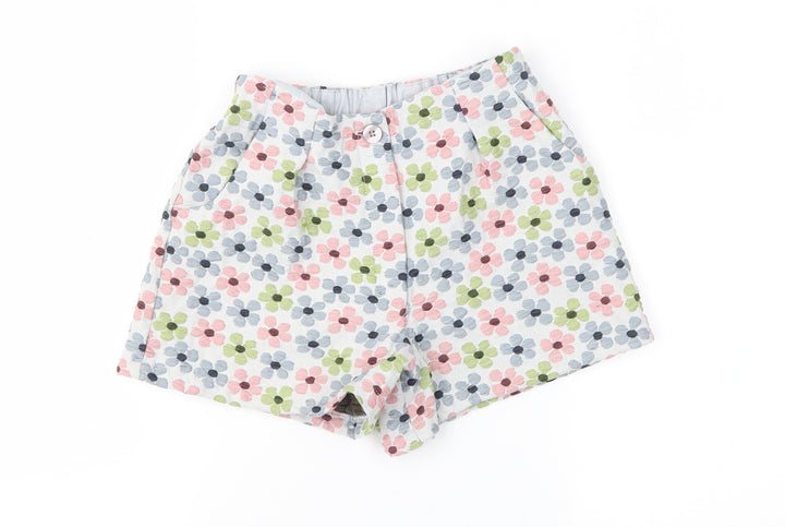 NEXT Girls Grey Floral  Mom Shorts Size 7 Years