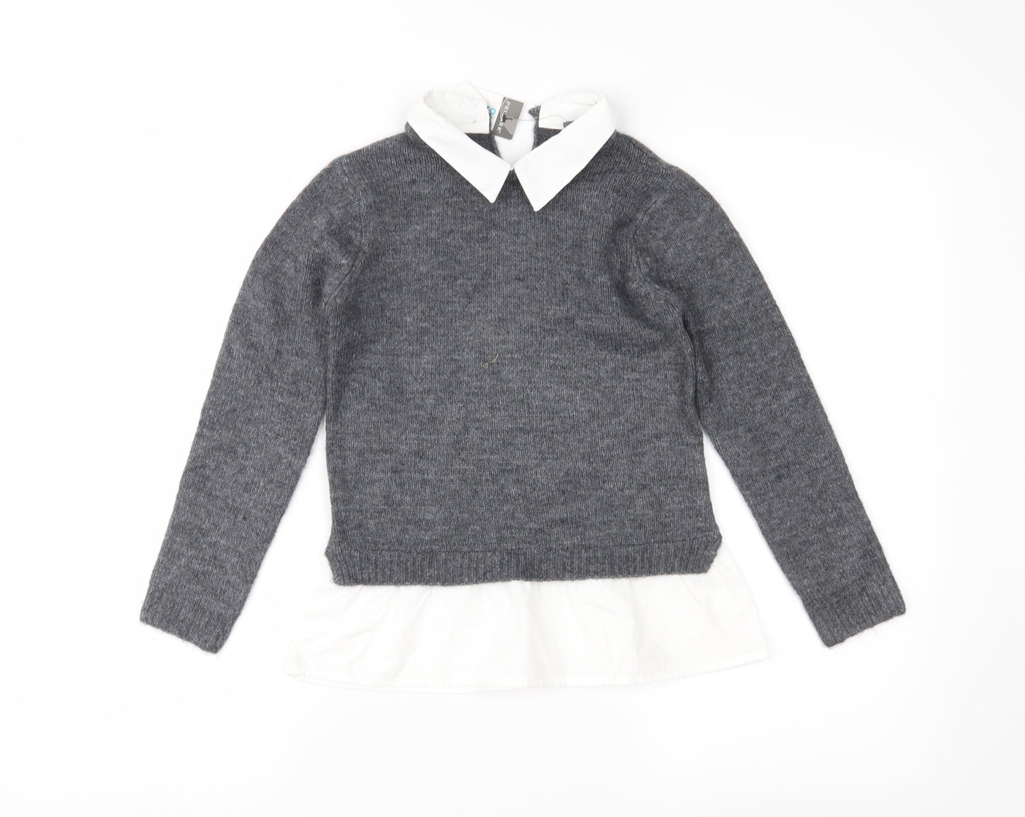 Primark Girls Grey  Knit Pullover Jumper Size 8-9 Years