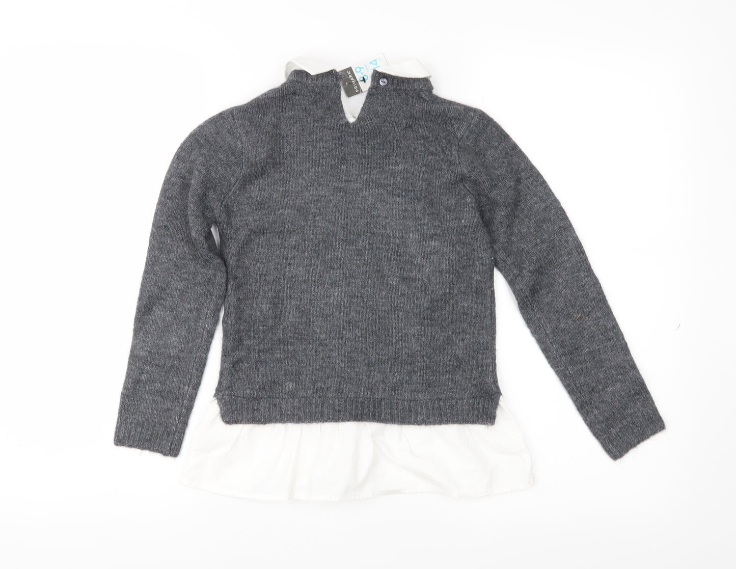 Primark Girls Grey  Knit Pullover Jumper Size 8-9 Years