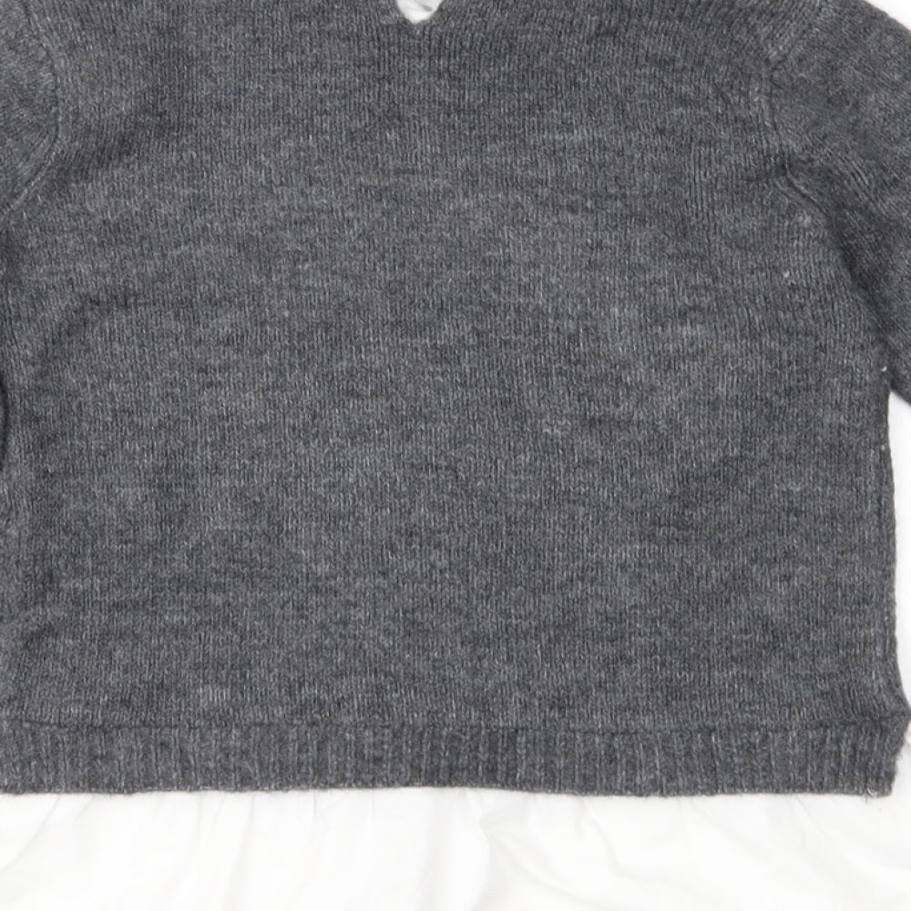 Primark Girls Grey  Knit Pullover Jumper Size 8-9 Years