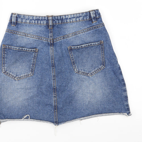 Denim & Co. Womens Blue  Denim A-Line Skirt Size 6