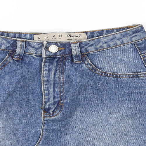 Denim & Co. Womens Blue  Denim A-Line Skirt Size 6