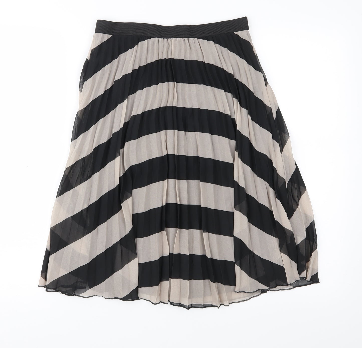 Atmosphere Womens Black Striped  Pleated Skirt Size 10