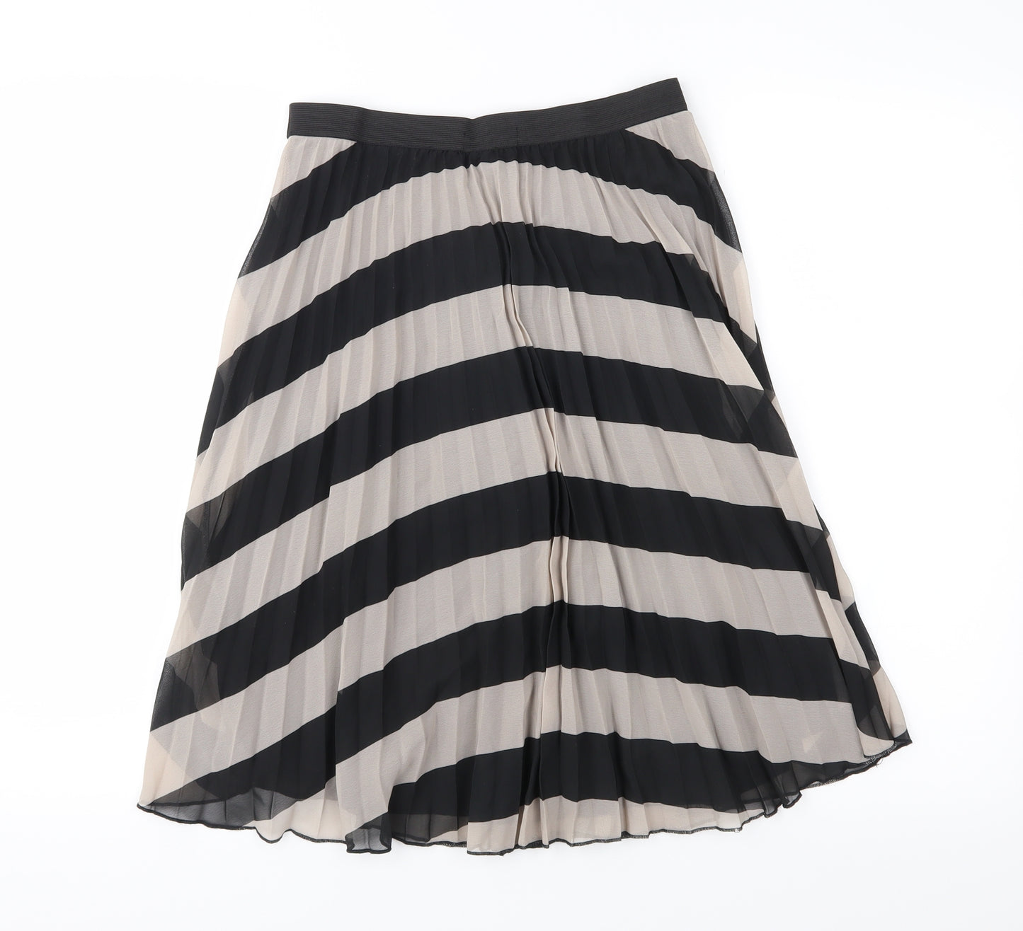 Atmosphere Womens Black Striped  Pleated Skirt Size 10