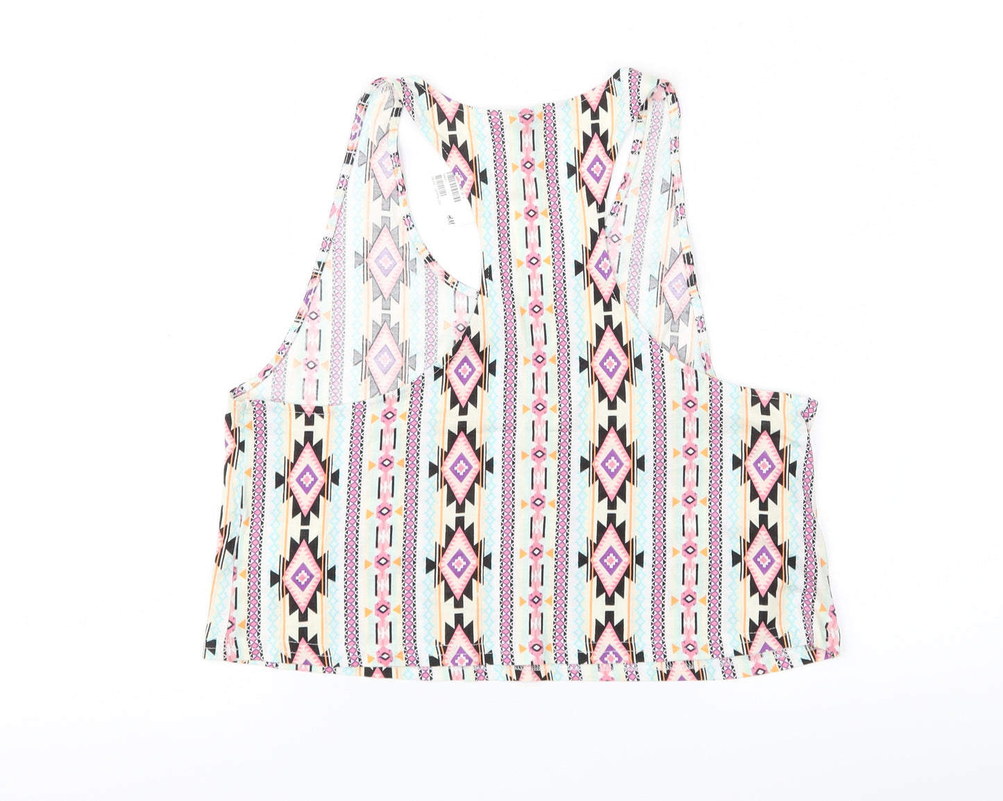 Divided Womens Multicoloured Geometric  Cropped Tank Size S