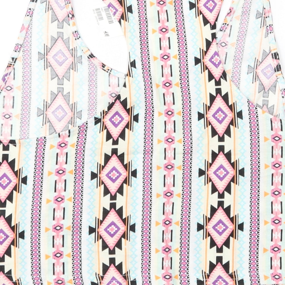 Divided Womens Multicoloured Geometric  Cropped Tank Size S