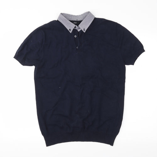 F&F Mens Blue  Knit Pullover Jumper Size S