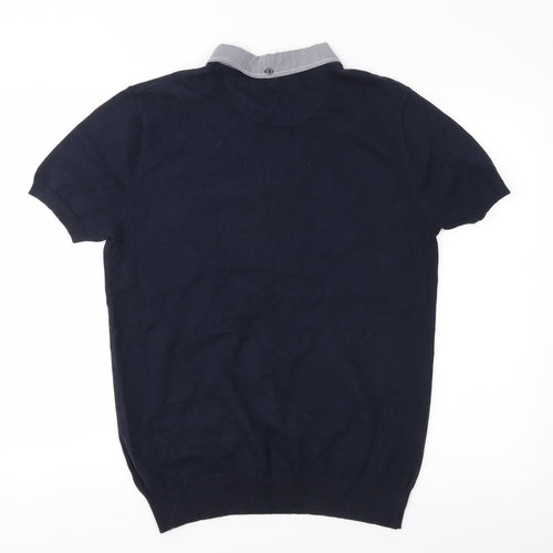 F&F Mens Blue  Knit Pullover Jumper Size S
