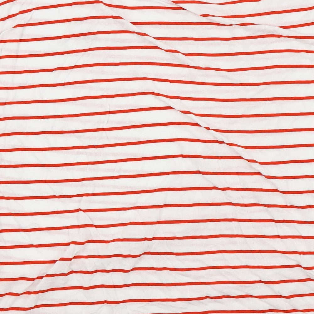 Studio Womens White Striped  Basic T-Shirt Size 20