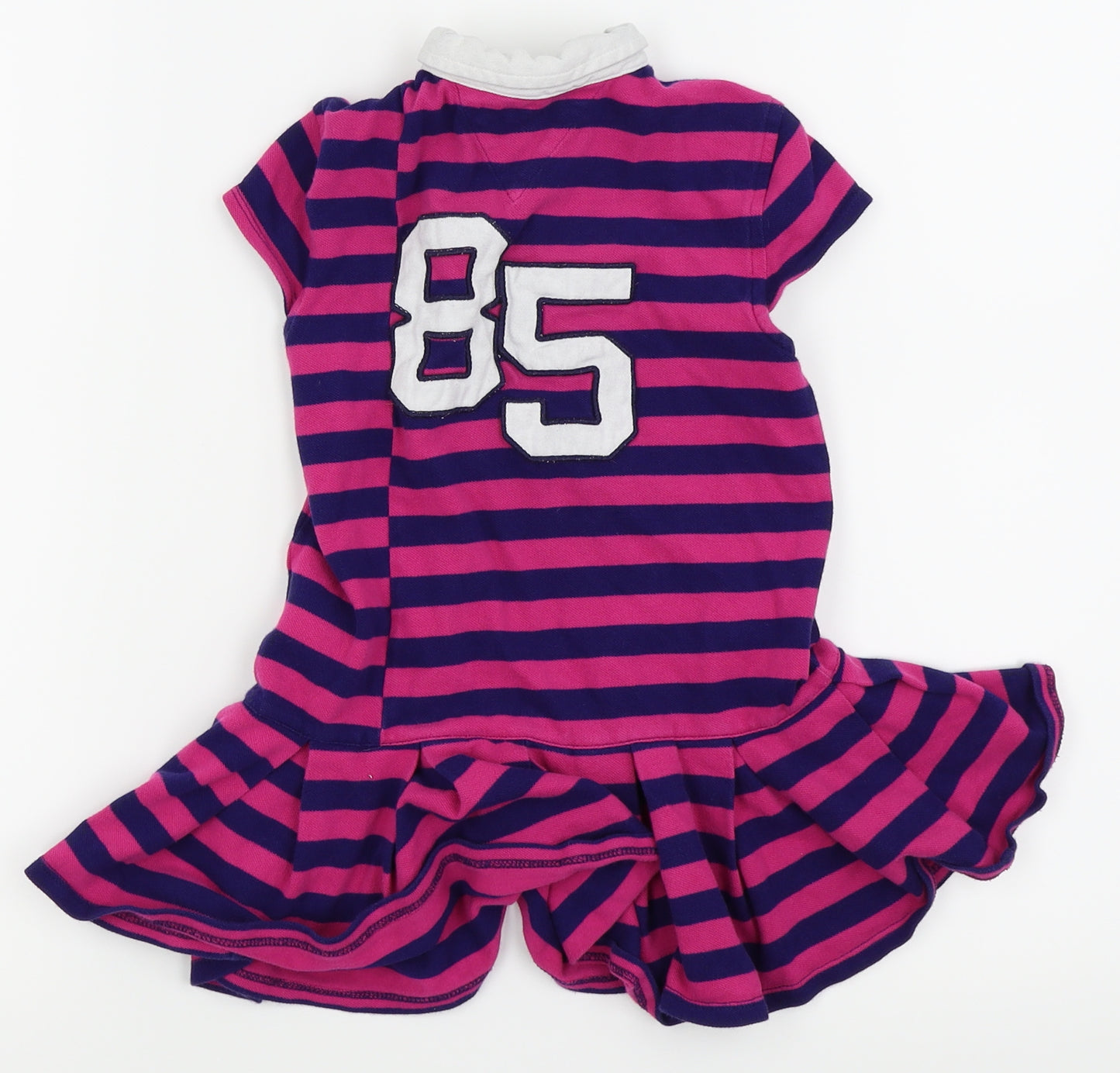 Tommy Hilfiger Girls Pink Striped  T-Shirt Dress  Size 4 Years