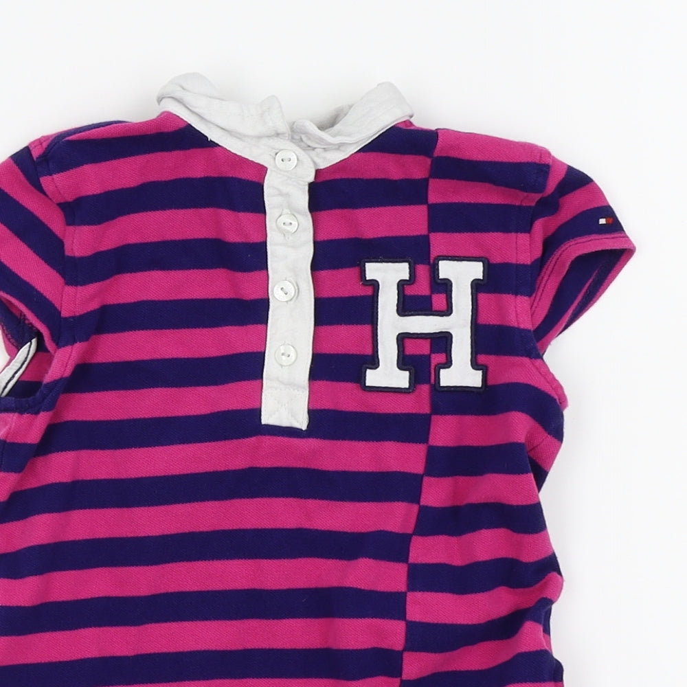 Tommy Hilfiger Girls Pink Striped  T-Shirt Dress  Size 4 Years