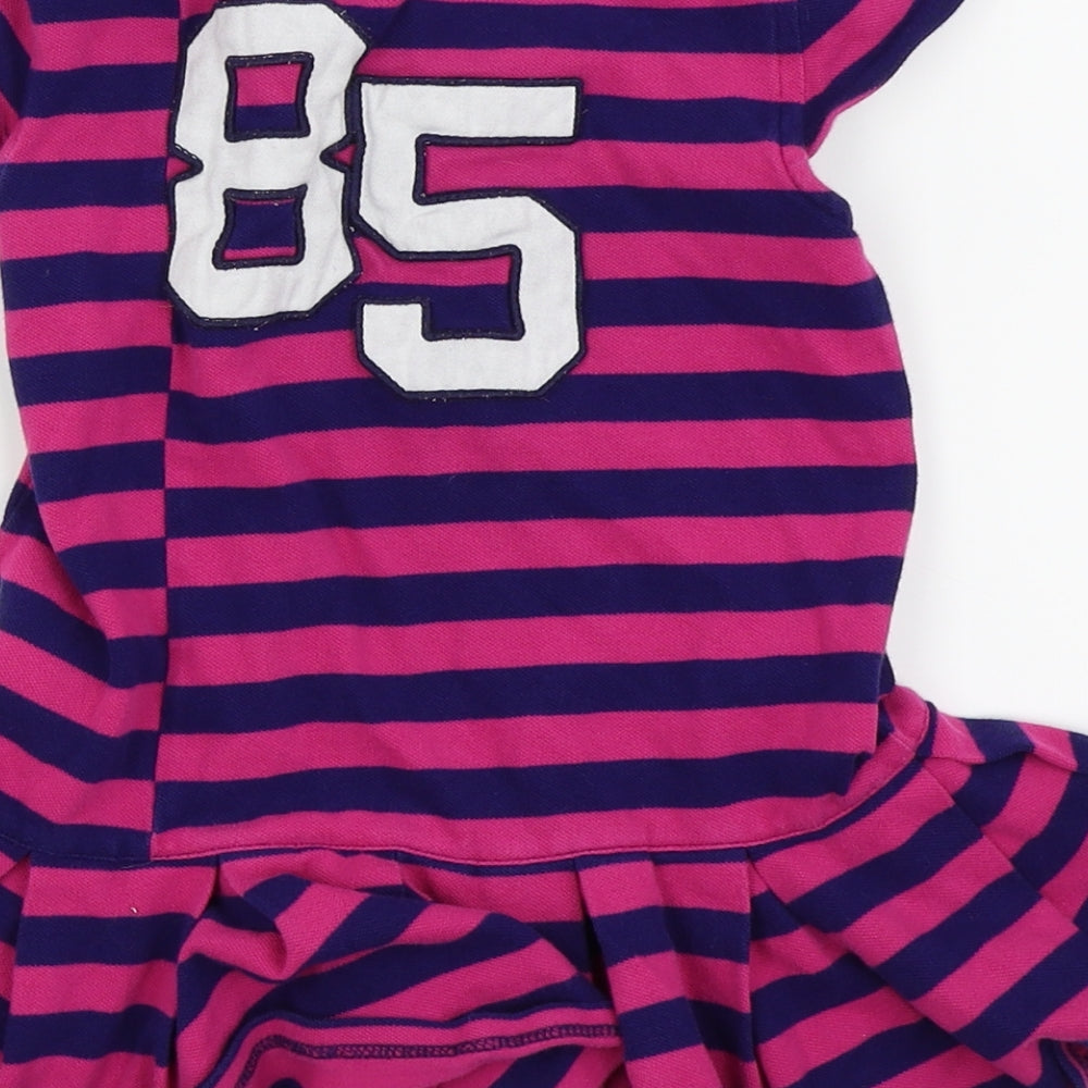 Tommy Hilfiger Girls Pink Striped  T-Shirt Dress  Size 4 Years