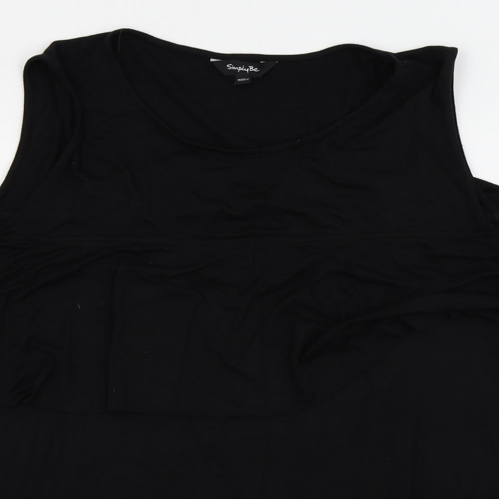 Simply Be Womens Black   Camisole T-Shirt Size 20
