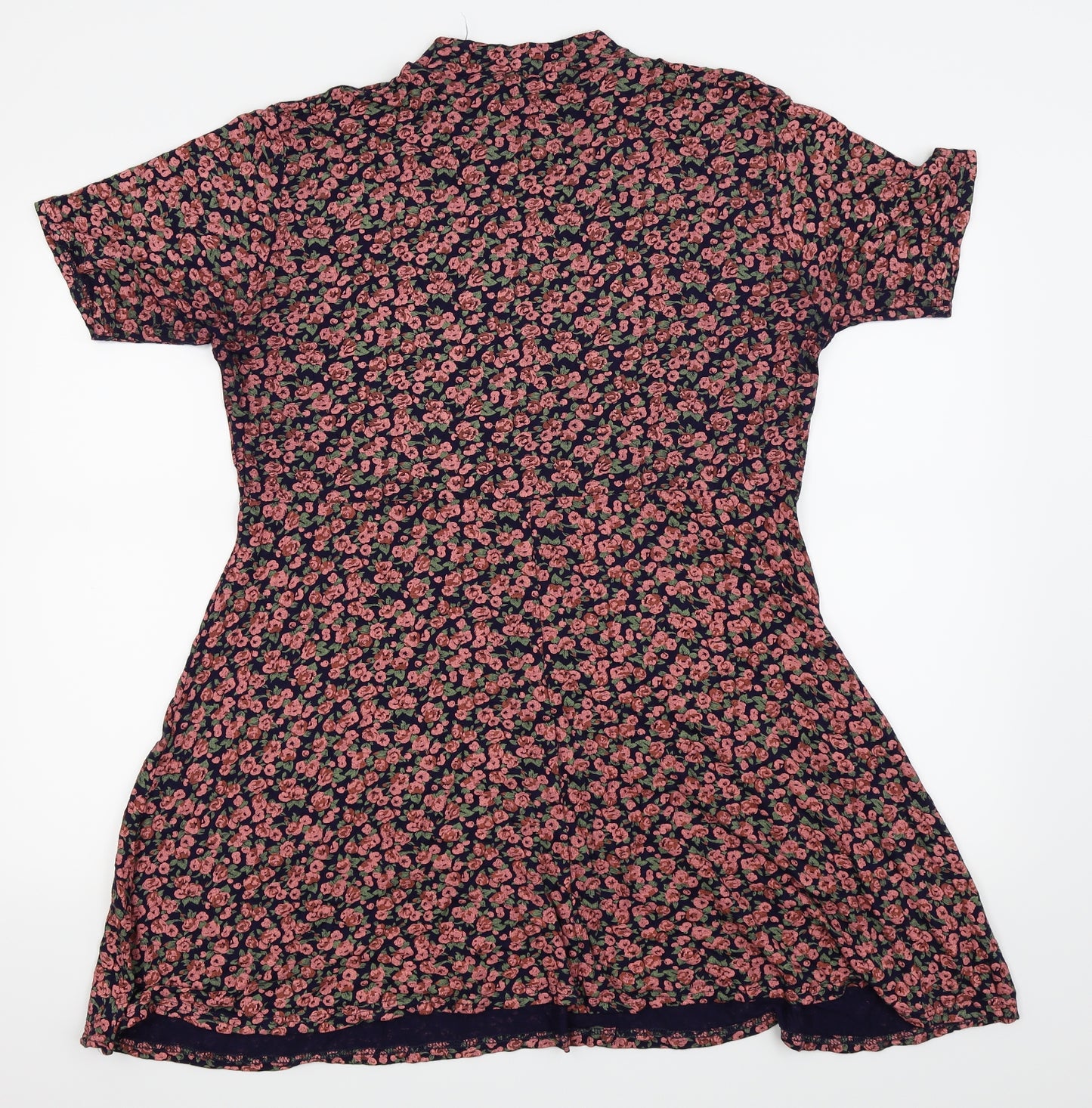 Boohoo Womens Blue Floral  Fit & Flare  Size 18