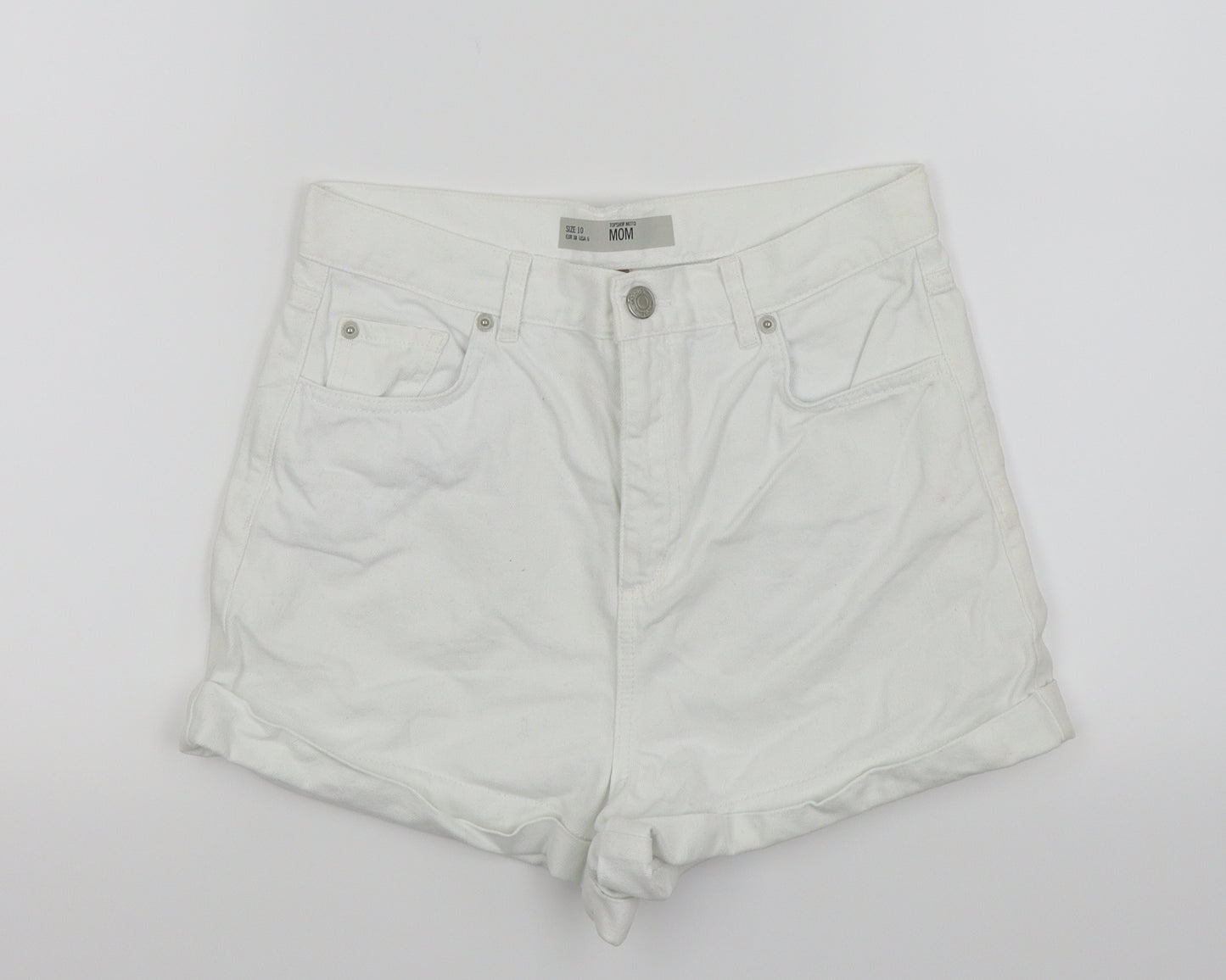 Topshop Womens White   Cargo Shorts Size 10 - denim shorts