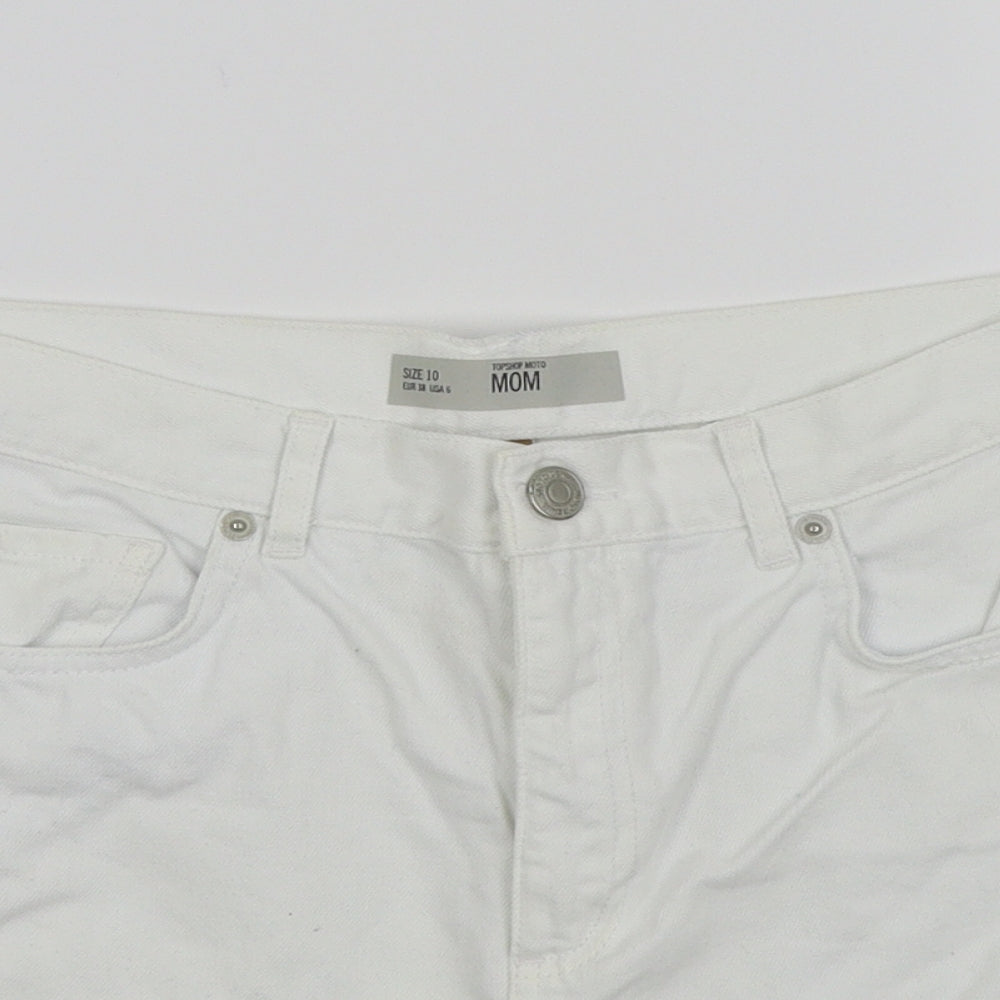 Topshop Womens White   Cargo Shorts Size 10 - denim shorts