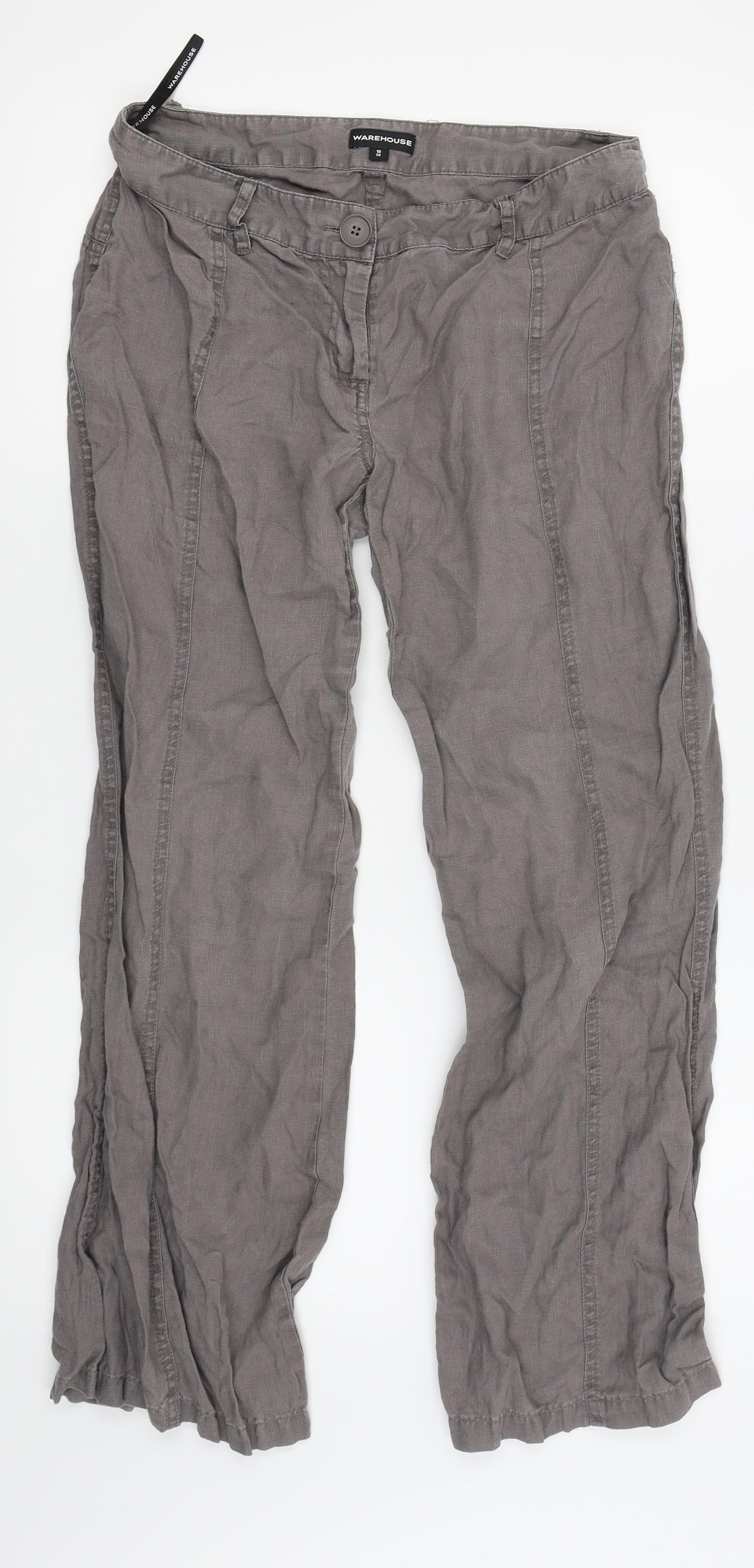 Warehouse Womens Blue   Chino Trousers Size 10 L26 in