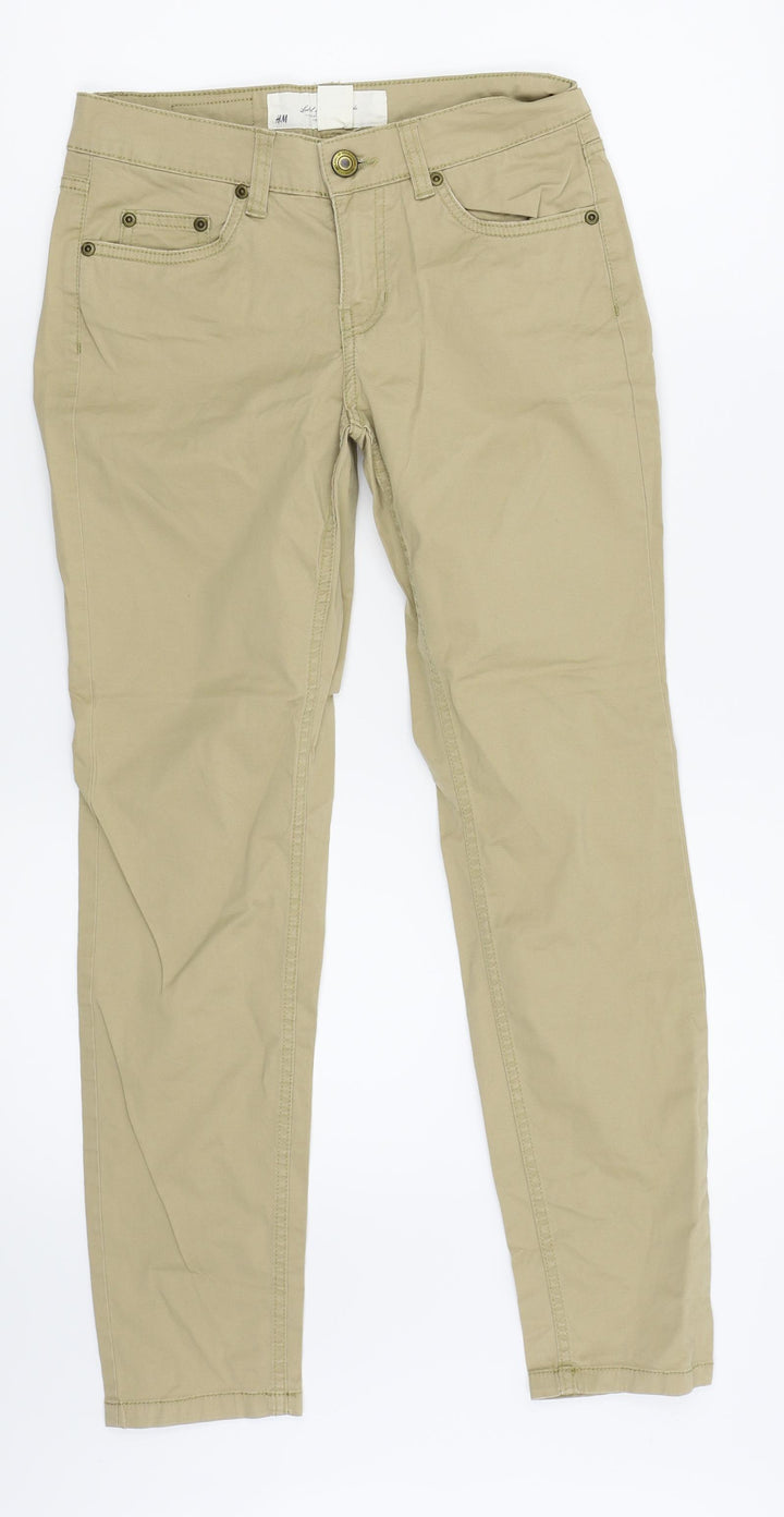 H&M Womens Beige Skinny Jeans Size 6 L25.5 in