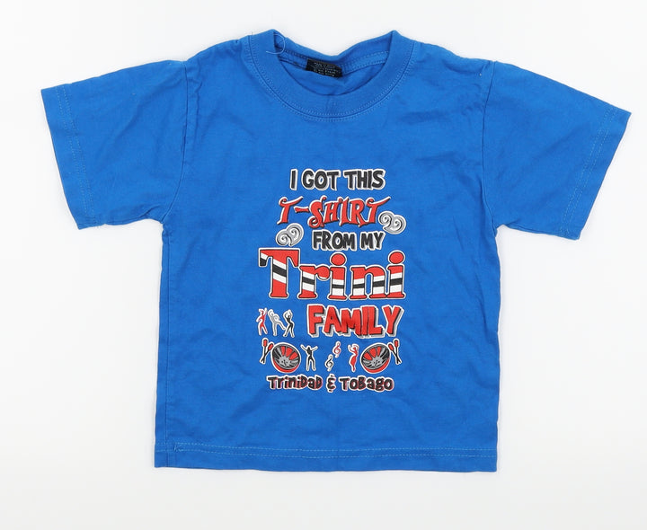 smiling Boys Blue Basic T-Shirt Size 4 Years