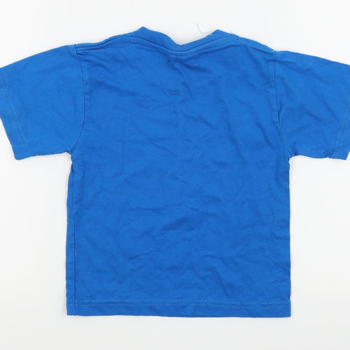 smiling Boys Blue   Basic T-Shirt Size 4 Years