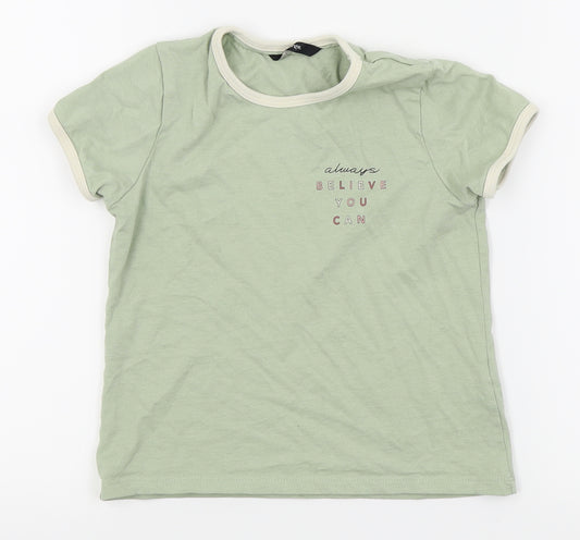 Front view of Asda George girls’ green basic polo, size 7-8, years