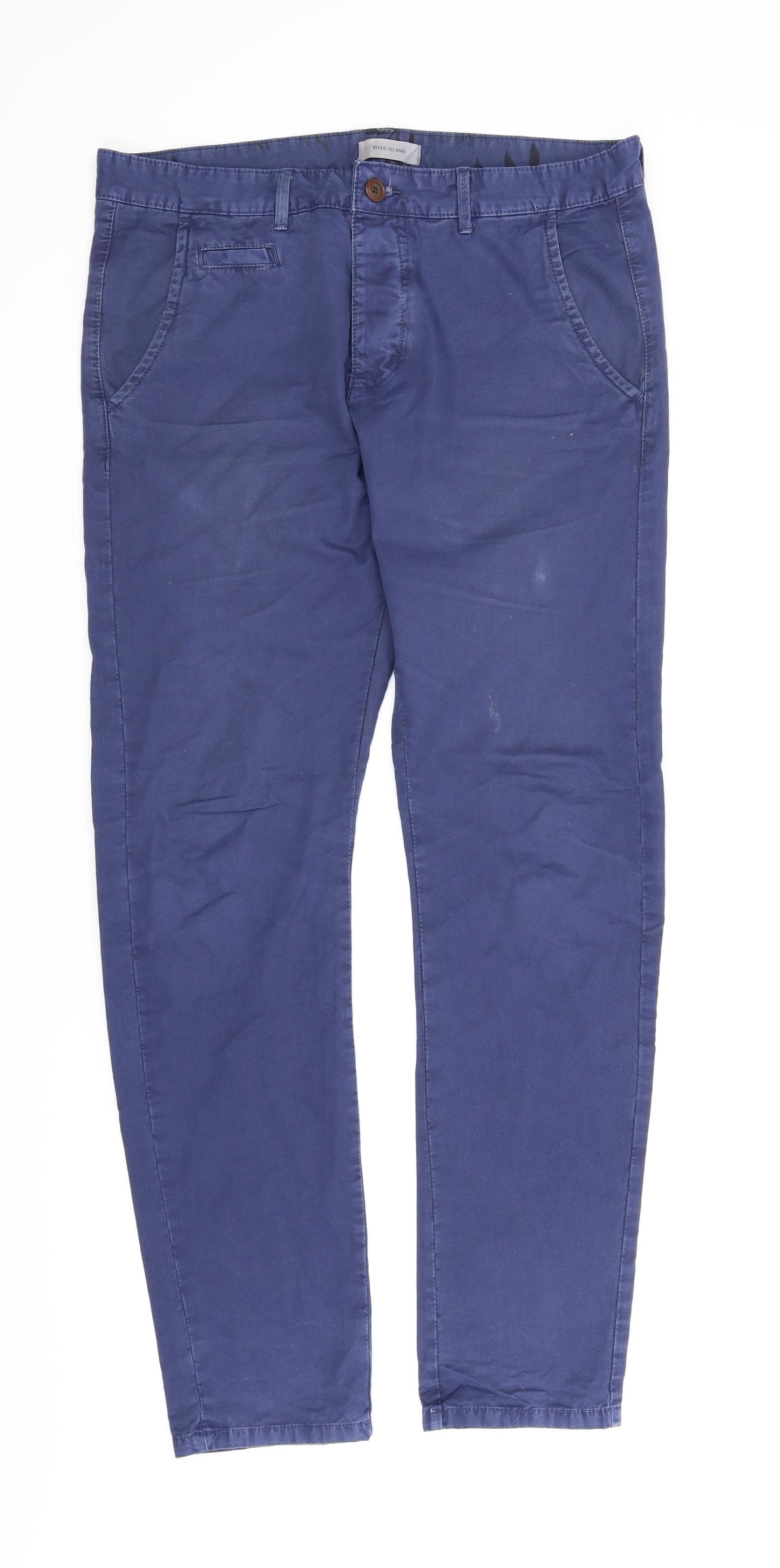 River Island Mens Blue   Chino Trousers Size 32 in L31 in