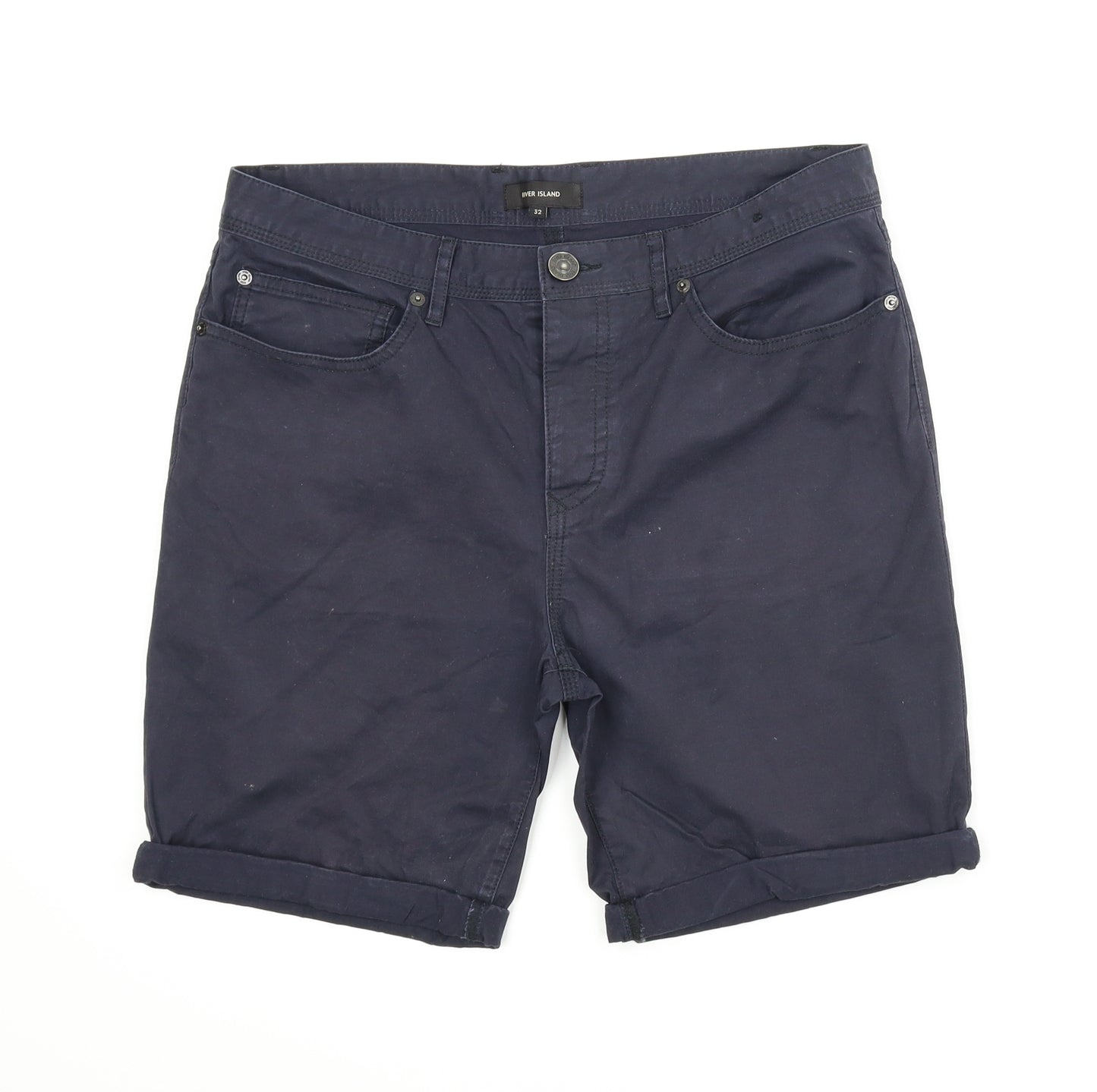 River Island Mens Blue   Chino Shorts Size 32 in