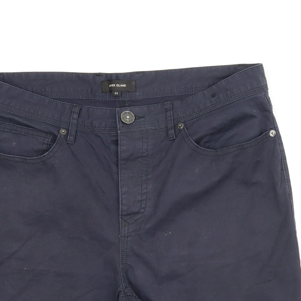River Island Mens Blue   Chino Shorts Size 32 in
